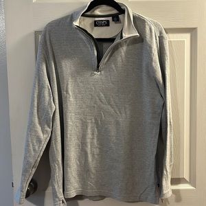 Chaps Light Gray 1/4 Zip Long Sleeve Pullover